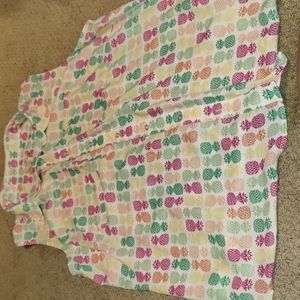 Ladies Plus Pineapple Sleeveless Button Down Shirt